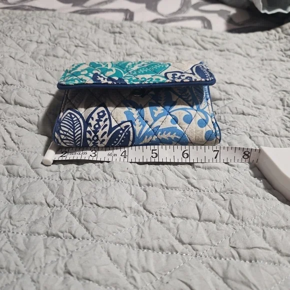 Vera Bradley Blue and Green Floral Wallet - Picture 2 of 11
